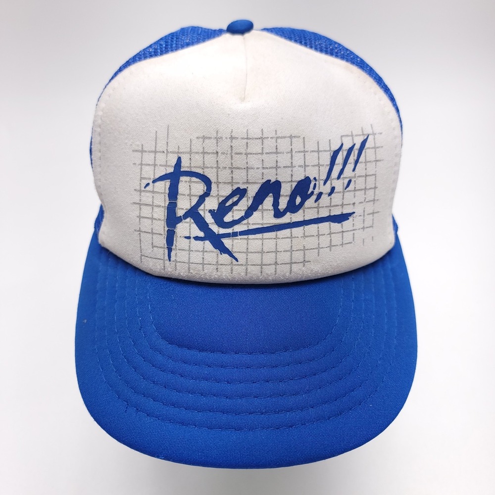 Vintage Reno Nevada Youth Hat Logo Mesh Snap Back Trucker Cap 80s
